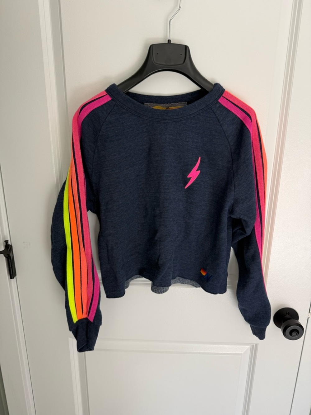 Aviator Nation Navy Pullover with Yellow Accent